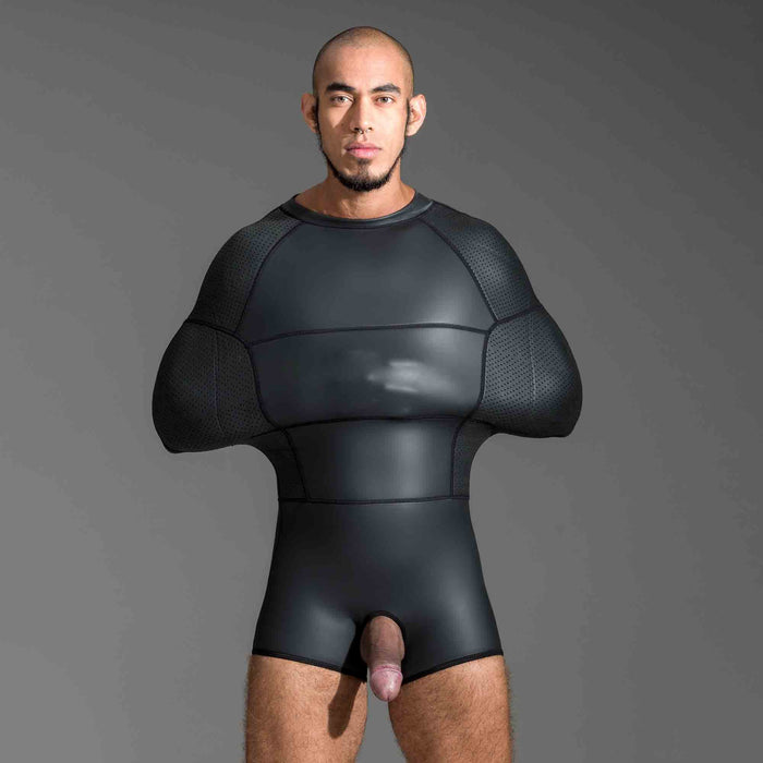 665 - Dwangbuis - Isoleerhemd - Dwangjas van Neopreen - Zwart - Verschillende Maten - Neoprene Pod Suit-Erotiekvoordeel.nl