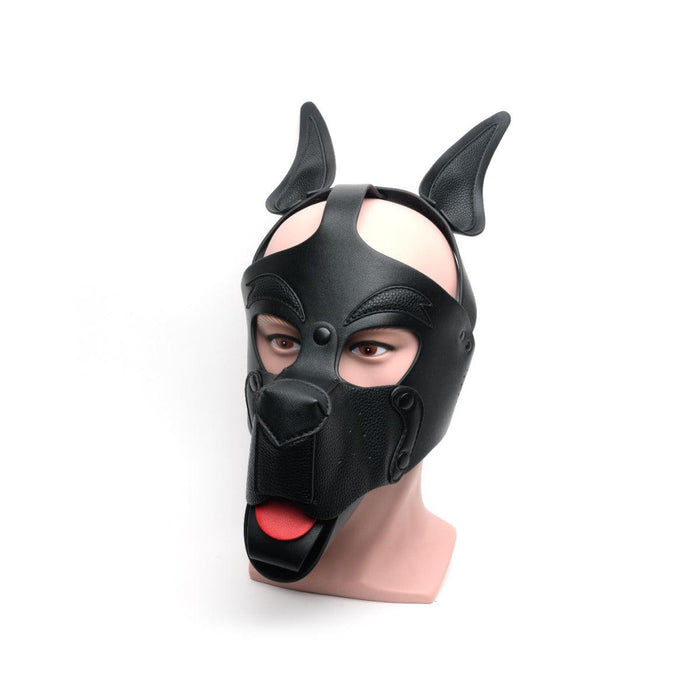 665 - Hood - Puppy Play Masker - PU Leer - One Size - Zwart - Playful Pup Hood All Black-Erotiekvoordeel.nl