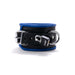 665 Leather - Leren Enkelboeien met D Ring - Blauw - Padded Locking Ankle Restraints Blue-Erotiekvoordeel.nl