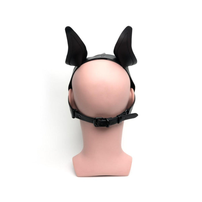 665 Leather - Masker - Playful Pup Hood - Zwart/Geel - One Size-Erotiekvoordeel.nl