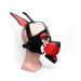 665 Leather - Masker - Playful Pup Hood - Zwart/Rood/Wit - One Size-Erotiekvoordeel.nl