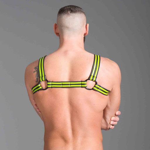 665 Neopreen - Riemenbody - Neoprene Bulldog Harness - Groen - Verkrijgbaar in 3 maten-Erotiekvoordeel.nl