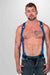 665 Neoprene - Riemenbody - Bretels - Zwart Blauw - Verkrijgbaar in 2 maten - Heckler Harness Black / Blue-Erotiekvoordeel.nl