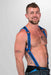 665 Neoprene - Riemenbody - Bretels - Zwart Blauw - Verkrijgbaar in 2 maten - Heckler Harness Black / Blue-Erotiekvoordeel.nl