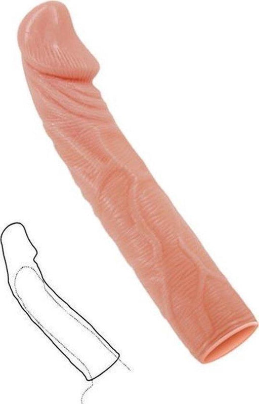 Baile Big Man - Penis Sleeve - Penis Verlenger - Siliconen - Lichte Huidskleur - 18 cm-Erotiekvoordeel.nl