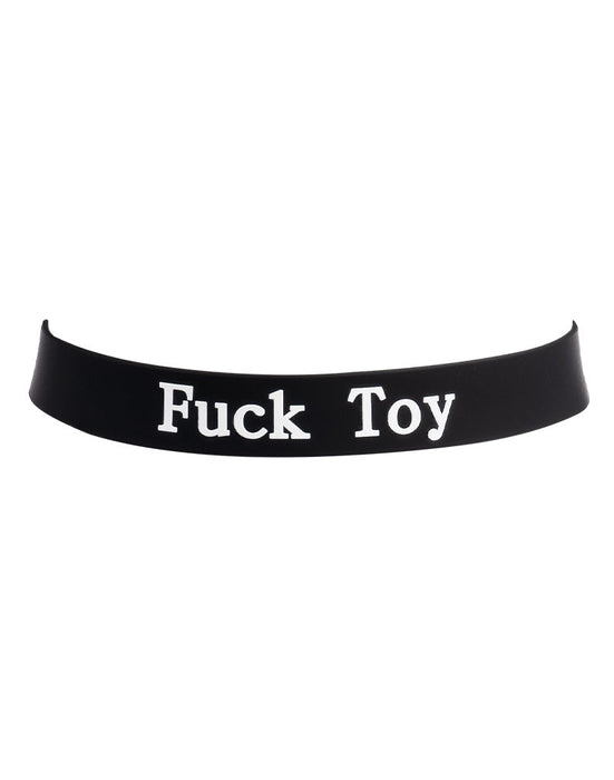 Rimba - Halsband - Collar Met Tekst - FUCK TOY - Siliconen - Zwart-Erotiekvoordeel.nl