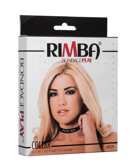 Rimba - Halsband - Collar Met Tekst - FUCK TOY - Siliconen - Zwart-Erotiekvoordeel.nl