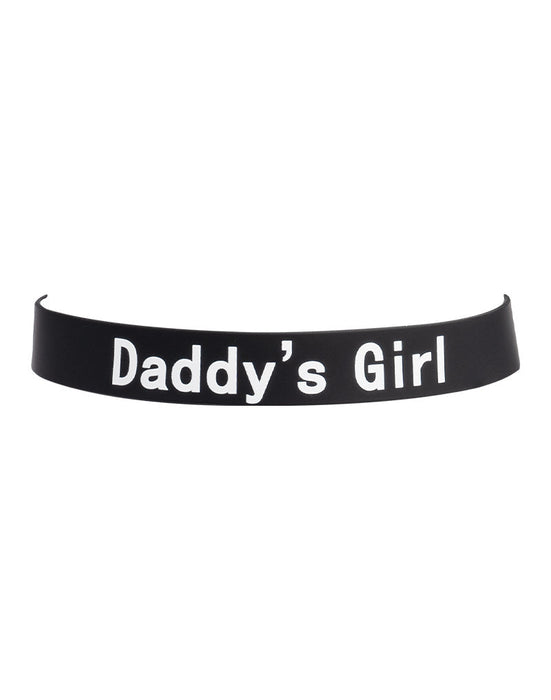 Rimba - Halsband - Collar Met Tekst - DADDY'S GIRL - Siliconen - Zwart-Erotiekvoordeel.nl