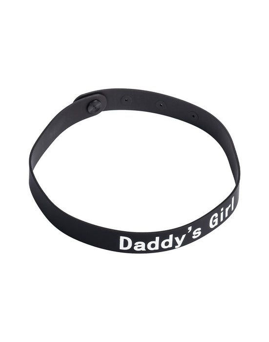 Rimba - Halsband - Collar Met Tekst - DADDY'S GIRL - Siliconen - Zwart-Erotiekvoordeel.nl