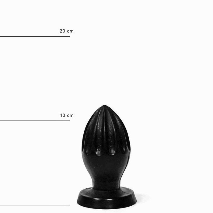 All Black - Buttplug - Met Groeven - 12 x 5 cm - Zwart-Erotiekvoordeel.nl