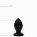 All Black - Buttplug - Met Groeven - 12 x 5 cm - Zwart-Erotiekvoordeel.nl