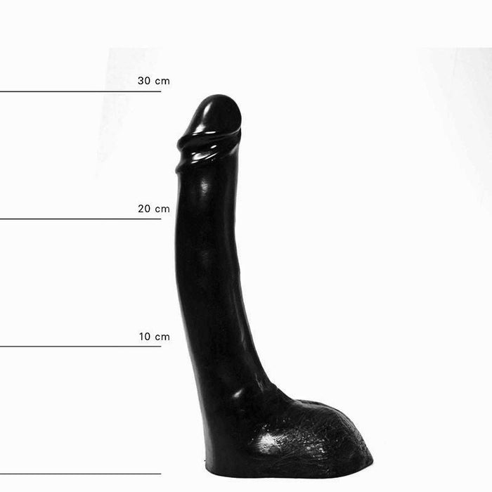 All Black - Dildo - Realistische Eikel en Balzak - Lengte 29 cm - Diameter 5 cm-Erotiekvoordeel.nl