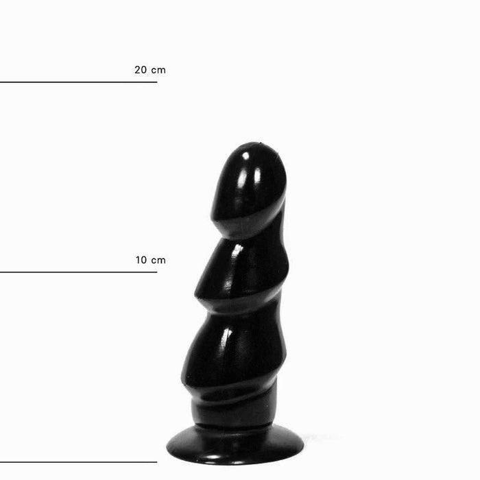 All Black - Geribbelde Anaal Dildo - 17 x 5 cm - Zwart-Erotiekvoordeel.nl