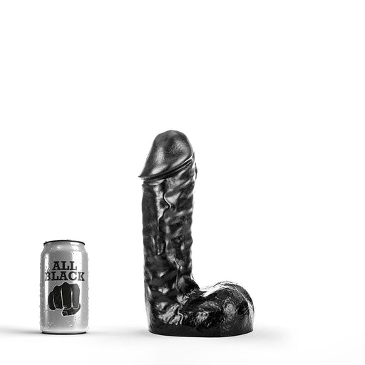 All Black - Klassieke Dildo - 24,5 x 6 cm - Zwart-Erotiekvoordeel.nl