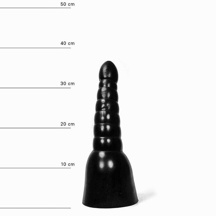 All Black - XXL Dildo - Geribbelde textuur - 34 x 9.7 cm - Zwart-Erotiekvoordeel.nl