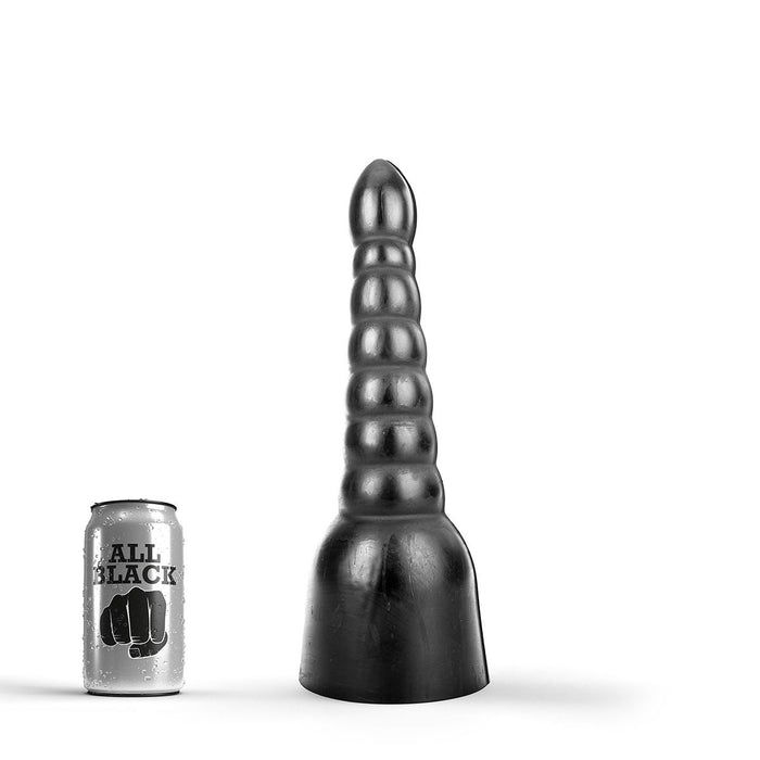 All Black - XXL Dildo - Geribbelde textuur - 34 x 9.7 cm - Zwart-Erotiekvoordeel.nl