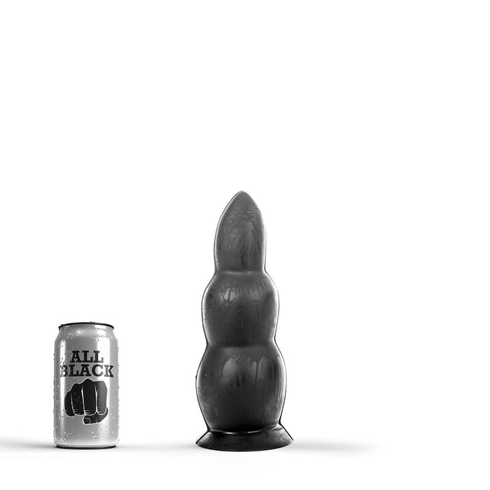 All Black - Zwarte dildo Met ribbels - 23 cm-Erotiekvoordeel.nl