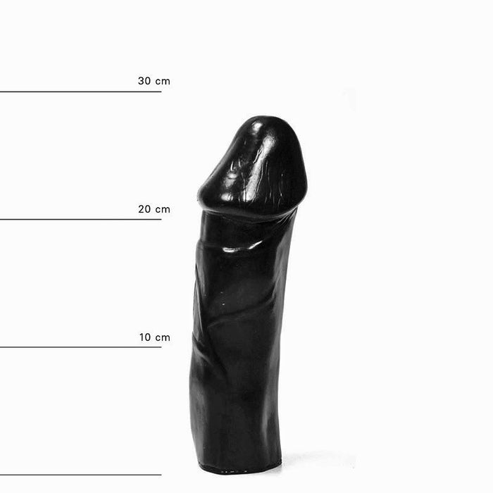 All Black - Zwarte Realistische Anaal Dildo Met Grote Eikel - 28 x 7.5 cm-Erotiekvoordeel.nl