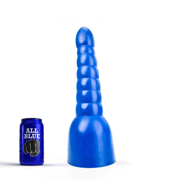 All Blue - Geribbelde Anaal Dildo - 34 x 11 cm - Blauw-Erotiekvoordeel.nl