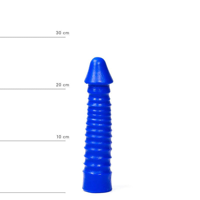 All Blue - Geribbelde Dildo - 26 x 5 cm - Blauw-Erotiekvoordeel.nl