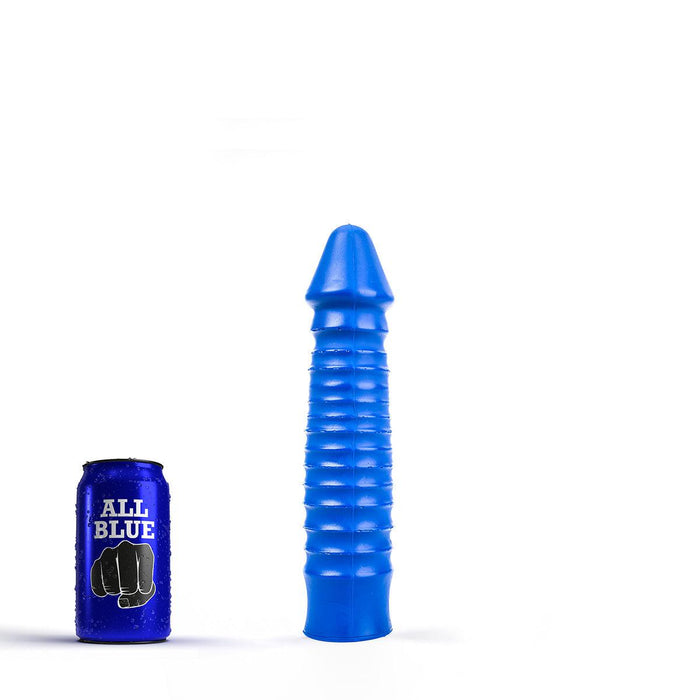 All Blue - Geribbelde Dildo - 26 x 5 cm - Blauw-Erotiekvoordeel.nl