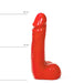 All Red - Dildo Met Balzak - 20 x 4,5 cm - Rood-Erotiekvoordeel.nl