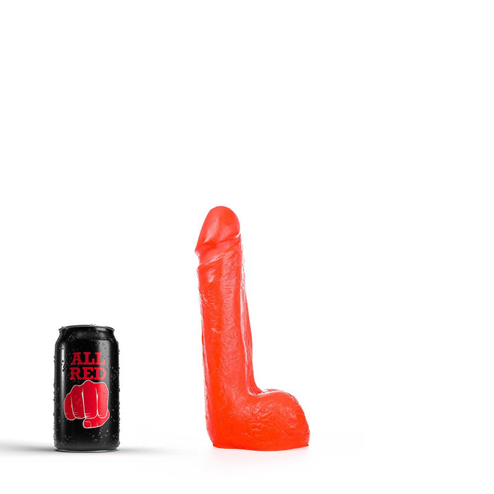 All Red - Dildo Met Balzak - 20 x 4,5 cm - Rood-Erotiekvoordeel.nl