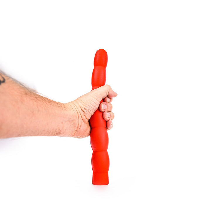 All Red - Geribbelde Anaal Dildo 32 x 4,5 cm - Rood-Erotiekvoordeel.nl