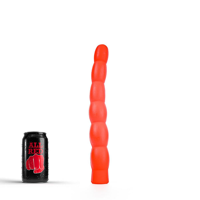 All Red - Geribbelde Anaal Dildo 32 x 4,5 cm - Rood-Erotiekvoordeel.nl