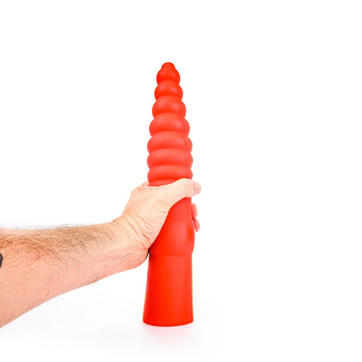 All Red - Geribbelde Anaal Dildo - 33 x 6 cm - Rood-Erotiekvoordeel.nl