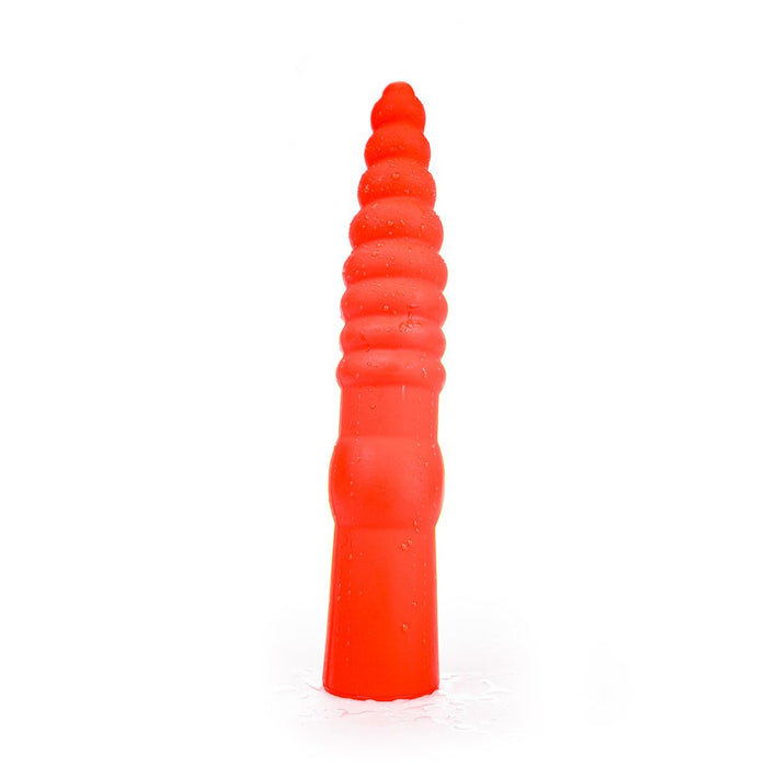 All Red - Geribbelde Anaal Dildo - 33 x 6 cm - Rood-Erotiekvoordeel.nl