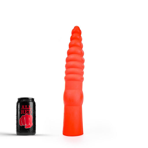 All Red - Geribbelde Anaal Dildo - 33 x 6 cm - Rood-Erotiekvoordeel.nl