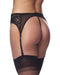 Amorable - Wetlook Jarretelgordel Met Slip En Kousen - Zwart - One Size-Erotiekvoordeel.nl