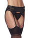 Amorable - Wetlook Jarretelgordel Met Slip En Kousen - Zwart - One Size-Erotiekvoordeel.nl