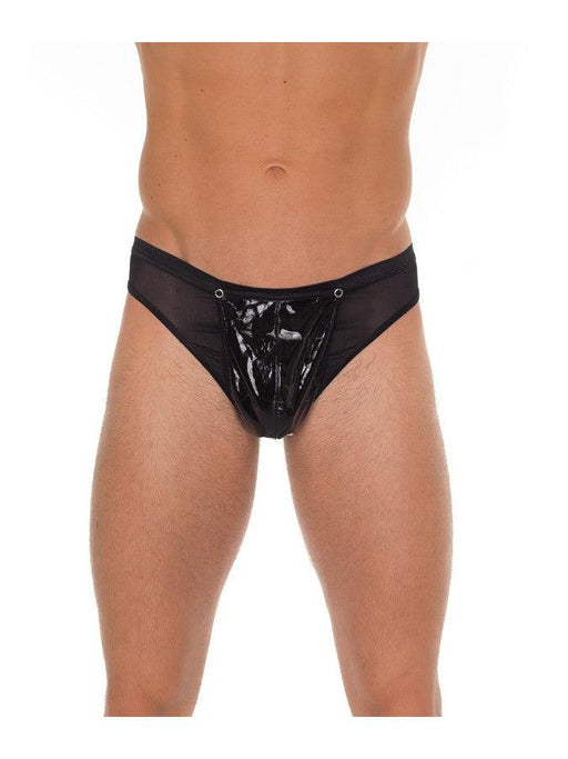 Amorable - Erotische String - Doorzichtige Lak Slip voor Mannen - Zwart - One Size-Erotiekvoordeel.nl