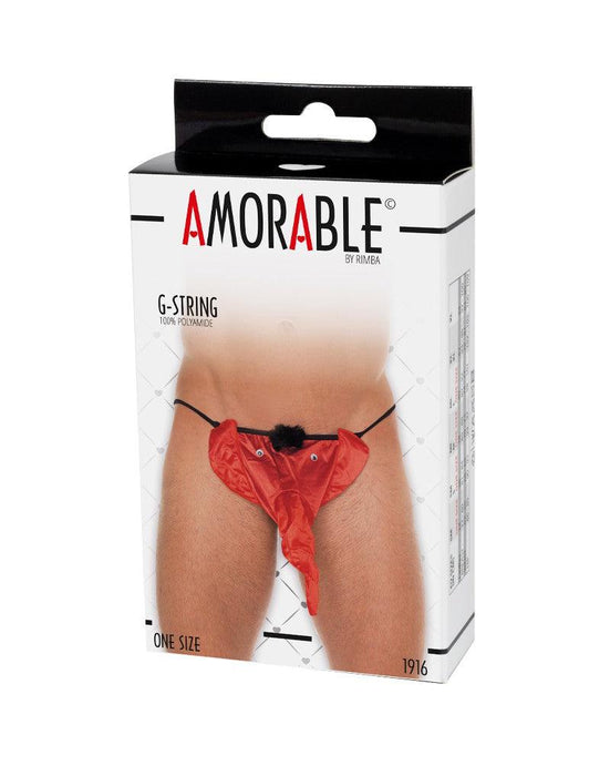 Amorable by Rimba - Erotische String - Funny Heren Slip Met Olifantenkop - Rood - One Size-Erotiekvoordeel.nl