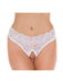 Amorable by Rimba - Erotische String - Kanten Slip Met Open Kruis - Burlesque Uitstraling - Wit - One Size-Erotiekvoordeel.nl