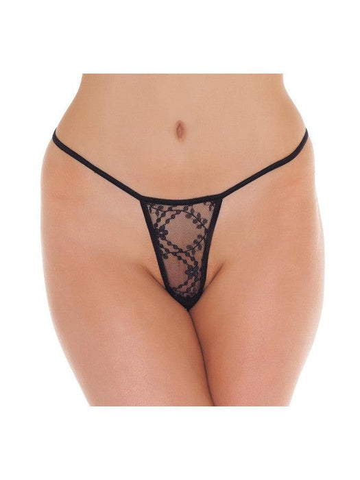 Amorable by Rimba - Erotische String - Mini Tanga String - Zwart - One Size-Erotiekvoordeel.nl