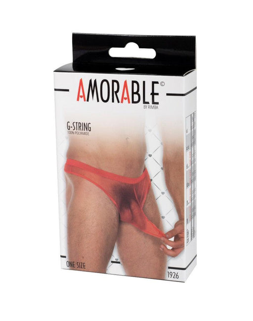 Amorable - Erotische String - Transparante Heren Slip Met Penis Slurf - Rood - One Size - Polyamide-Erotiekvoordeel.nl