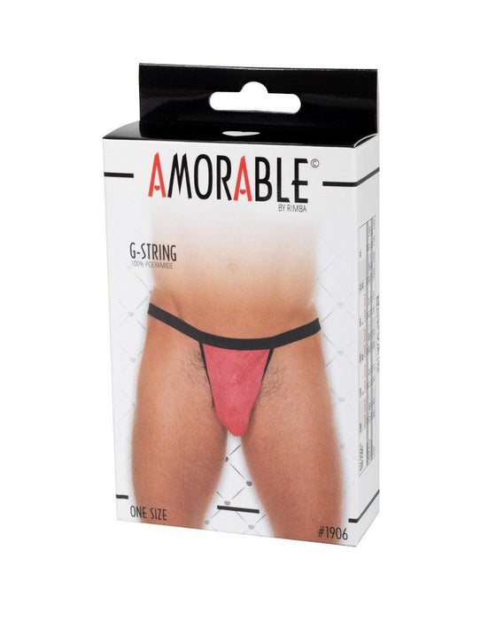 Amorable - Erotische String - Zwart Rode V String voor Heren - Mannen Slip - One Size - Polyamide-Erotiekvoordeel.nl