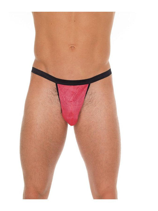 Amorable - Erotische String - Zwart Rode V String voor Heren - Mannen Slip - One Size - Polyamide-Erotiekvoordeel.nl