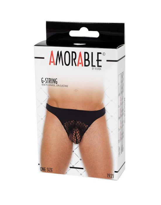 Amorable - Zwarte Visnet Heren String - One Size-Erotiekvoordeel.nl