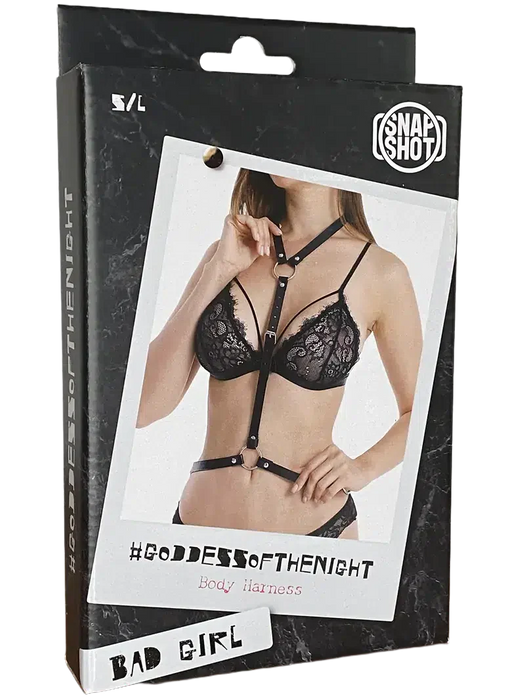 Snapshot Bad Girl - #goddesofthenight - Body Harnasje met Tailleband - One Size - Zwart-Erotiekvoordeel.nl