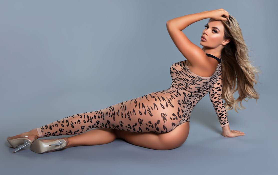 Be Wicked - Fiercely Wild - Bodystocking - Panter Print - One Size-Erotiekvoordeel.nl