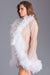 Be Wicked - Lux - Robe met Veren - Wit - One Size-Erotiekvoordeel.nl