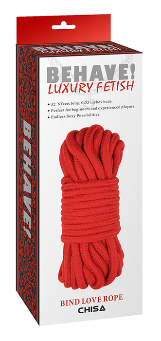 Behave! - Bind Love Rope - Bondagetouw - Rood-Erotiekvoordeel.nl