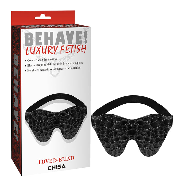 Behave! - Love is Blind - Blinddoek - Druppel Motief - PU Leer - Zwart-Erotiekvoordeel.nl