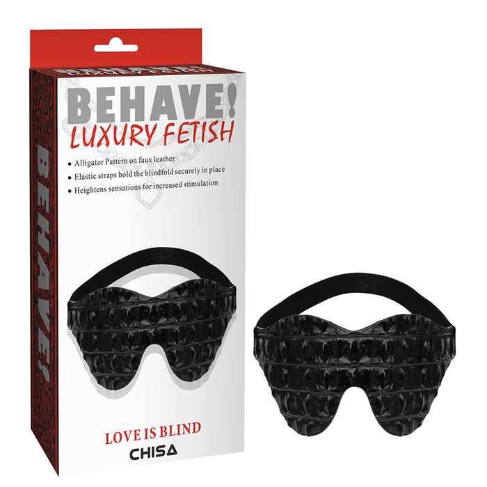 Behave! - Love is Blind - Blinddoek - Krokodillenleer Motief - PU Leer - Zwart-Erotiekvoordeel.nl