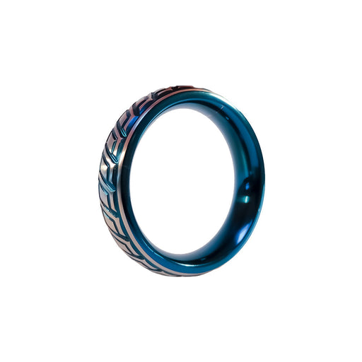 Black Label - Blue Wave Cockring - RVS - Blauw/Zilver-Erotiekvoordeel.nl