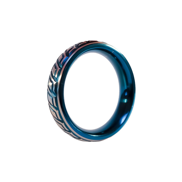 Black Label - Blue Wave Cockring - RVS - Blauw/Zilver-Erotiekvoordeel.nl